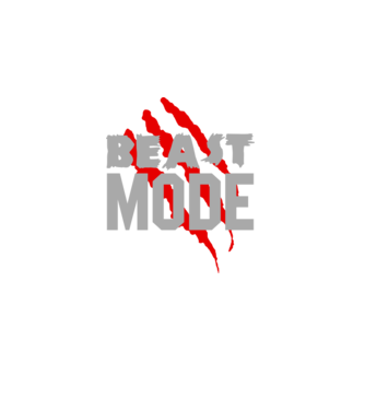 Beast mode model albastru închis pe tricou