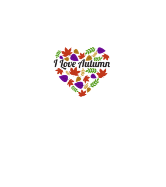I love autumn model alb pe tricou