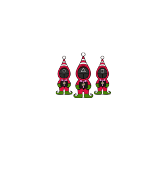 merry squid game model negru pe tricou