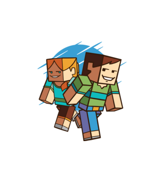 Minecraft model alb pe tricou