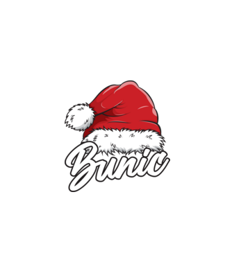 bunic Santa Hat model negru pe tricou