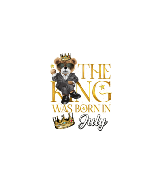 The king was born int JULY model negru pe tricou