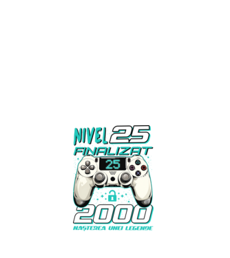 Nivel finalizat 25 2000 model alb pe tricou