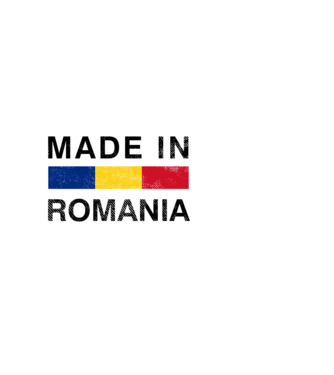made in romania model negru pe tricou