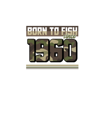 Born to fish since 1960 model negru pe tricou