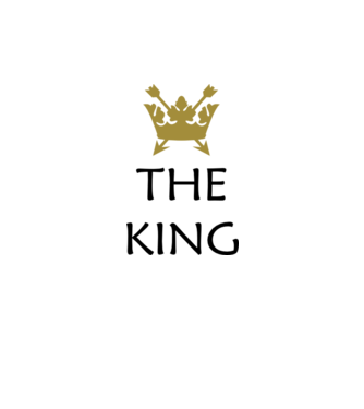 The King model alb pe tricou