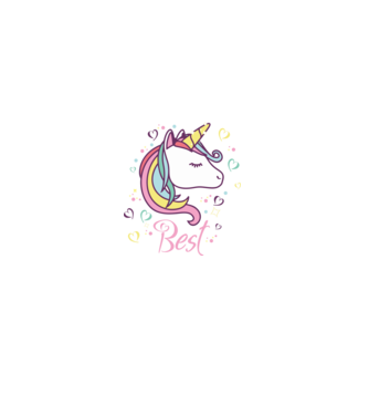 Unicorn Best model negru pe tricou