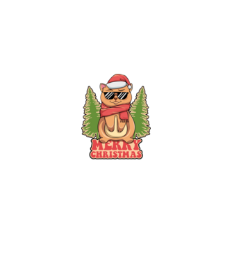 Merry christmas cat model negru pe tricou
