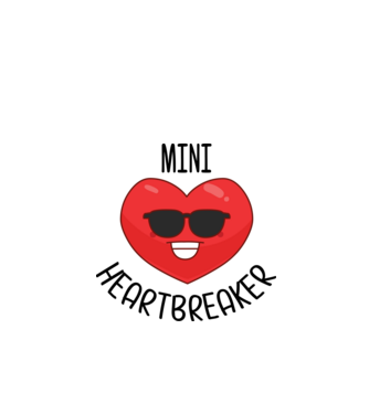 mini heartbreaker model alb pe tricou
