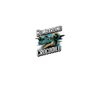 Bombardino Crocodilo 2 model negru pe tricou