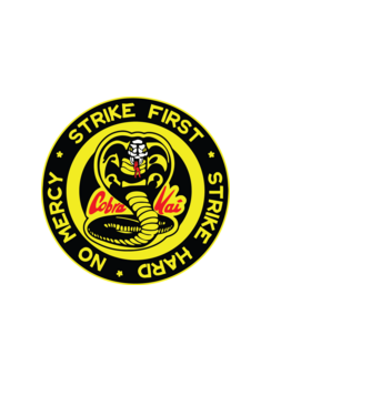 Strike first strike hard logo model negru pe tricou
