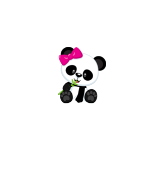 cute panda girl model alb pe tricou