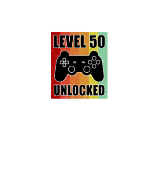 level 50 unlocked retro gamer model negru pe tricou