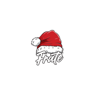 frate Santa Hat model negru pe tricou