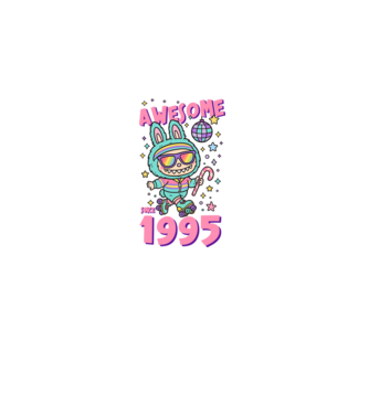 Awesome since 1995 - Labubu model negru pe tricou