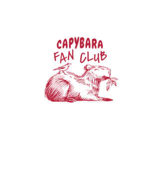 Capybara fan club model alb pe tricou