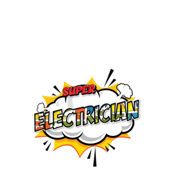 Super Electrician model alb pe tricou