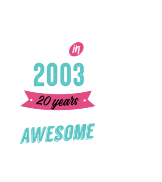 MADE IN 2003 model alb pe tricou