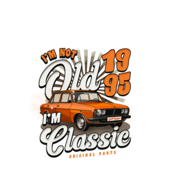 DACIA 1995 model alb pe tricou