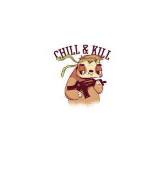 chill and kill model alb pe tricou