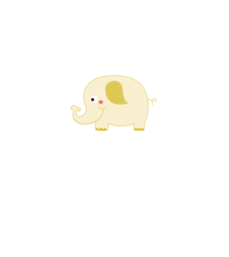 Cute elephant model alb pe tricou