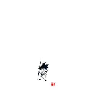 son goku art model albastru închis pe tricou