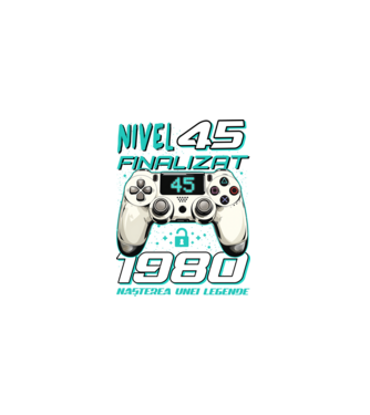 Nivel finalizat 45 1980 model negru pe tricou