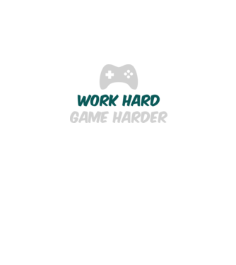Work hard, game harder model negru pe tricou