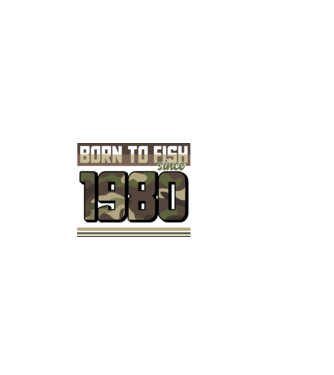 Born to fish since 1980 model negru pe tricou