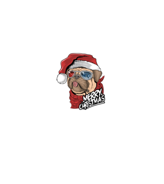 Merry Christmas Mopsz model negru pe tricou