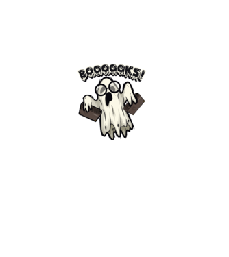 Spooky boookworm model negru pe tricou