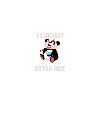 Exercise panda light model negru pe tricou