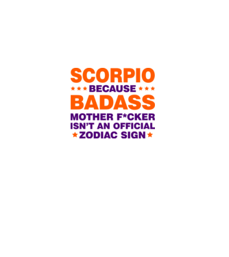 Badass zodiac SCORPIO model alb pe tricou