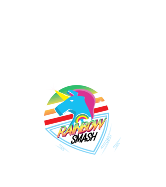 Rainbow smash model negru pe tricou