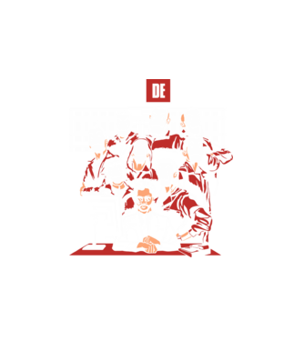 La casa de papel grupo model alb pe tricou