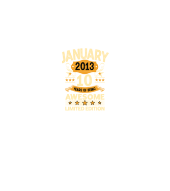January 2013 10 years of being limited edition model albastru jeanși pe tricou