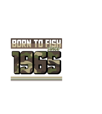 Born to fish since 1965 model negru pe tricou