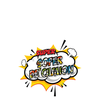 Super Șofer de camion model alb pe tricou