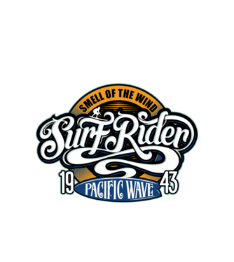 Surf Rider model alb pe tricou
