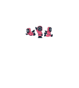 cute squid game toys model alb pe tricou