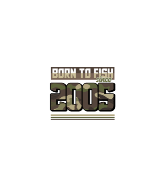 Born to fish since 2005 model nisipiu pe tricou