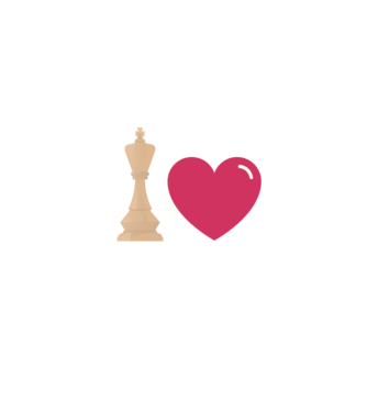 Love chess model negru pe tricou