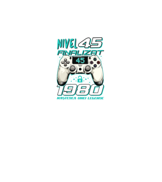 Nivel finalizat 45 1980 model negru pe tricou