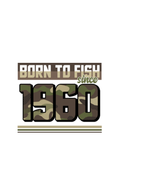 Born to fish since 1960 model negru pe tricou