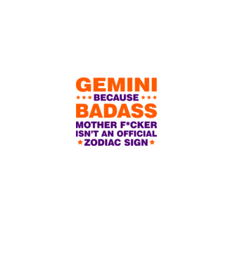 Badass zodiac GEMINI model alb pe tricou