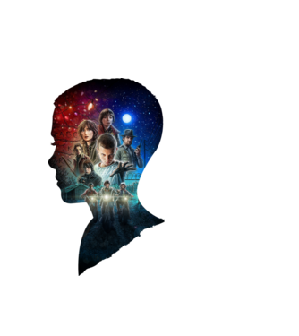 eleven poster head2 model alb pe tricou
