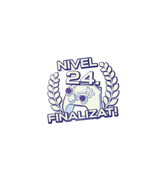 Nivel 24 finalizat! model negru pe tricou