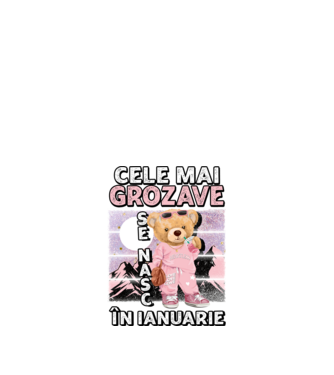 RETRO teddy fetişcană IANUARIE model negru pe tricou