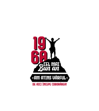 1960 cel mai bun an. Am atins vârful, de aici începe coborârea. model alb pe tricou
