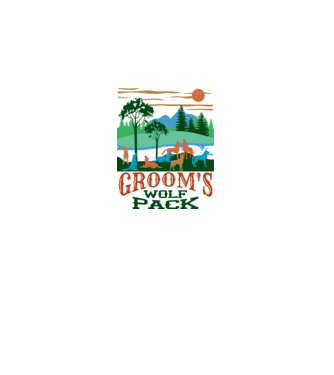 Grooms wolf pack model alb pe tricou